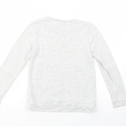 H&M Girls Grey  Cotton Pullover Sweatshirt Size 10-11 Years  Pullover - Unicorn