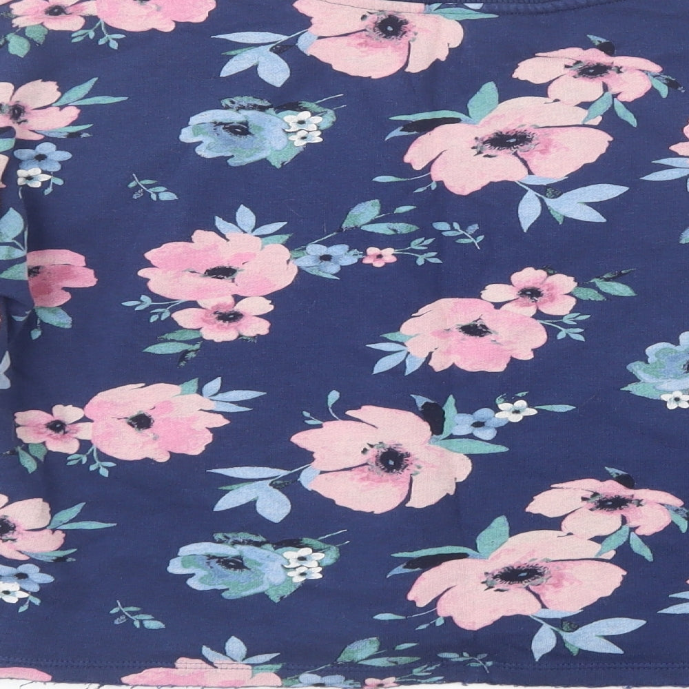 H&M Girls Blue Floral Cotton Pullover Sweatshirt Size 12-13 Years  Pullover - We Are The Future
