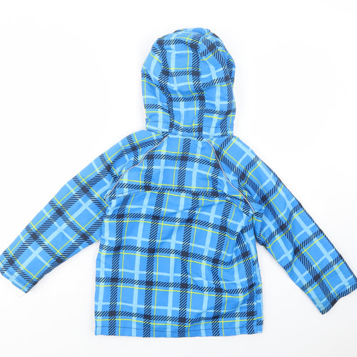 name it Boys Blue Plaid  Windbreaker Jacket Size 6 Years  Zip