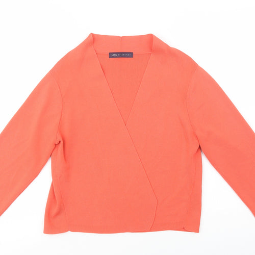 Marks and Spencer Womens Orange V-Neck  Viscose Cardigan Jumper Size M