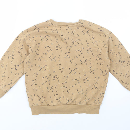 George Boys Beige Geometric Cotton Pullover Sweatshirt Size 5-6 Years  Pullover