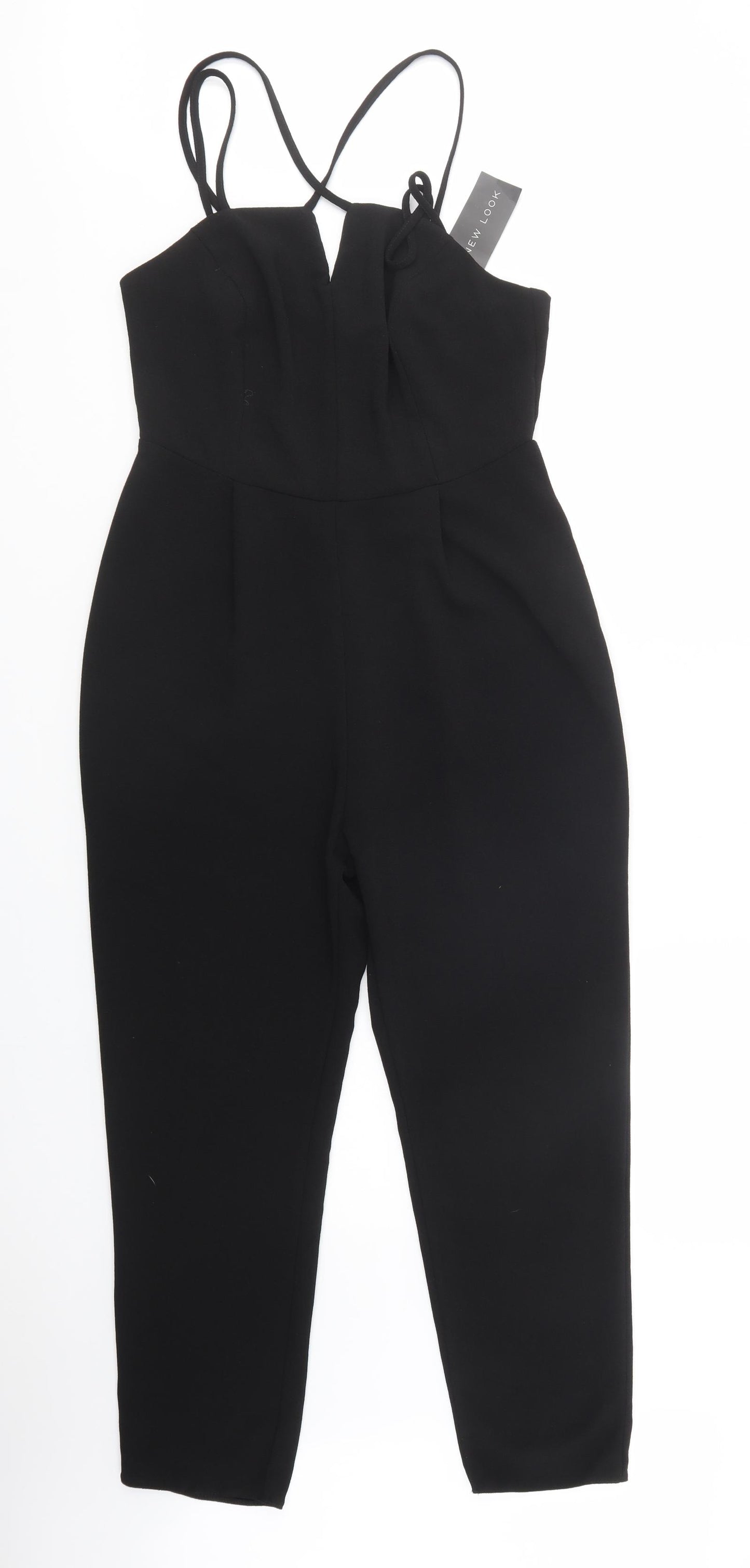 New Look Womens Black  Polyester Jumpsuit One-Piece Size 12 L27 in Zip