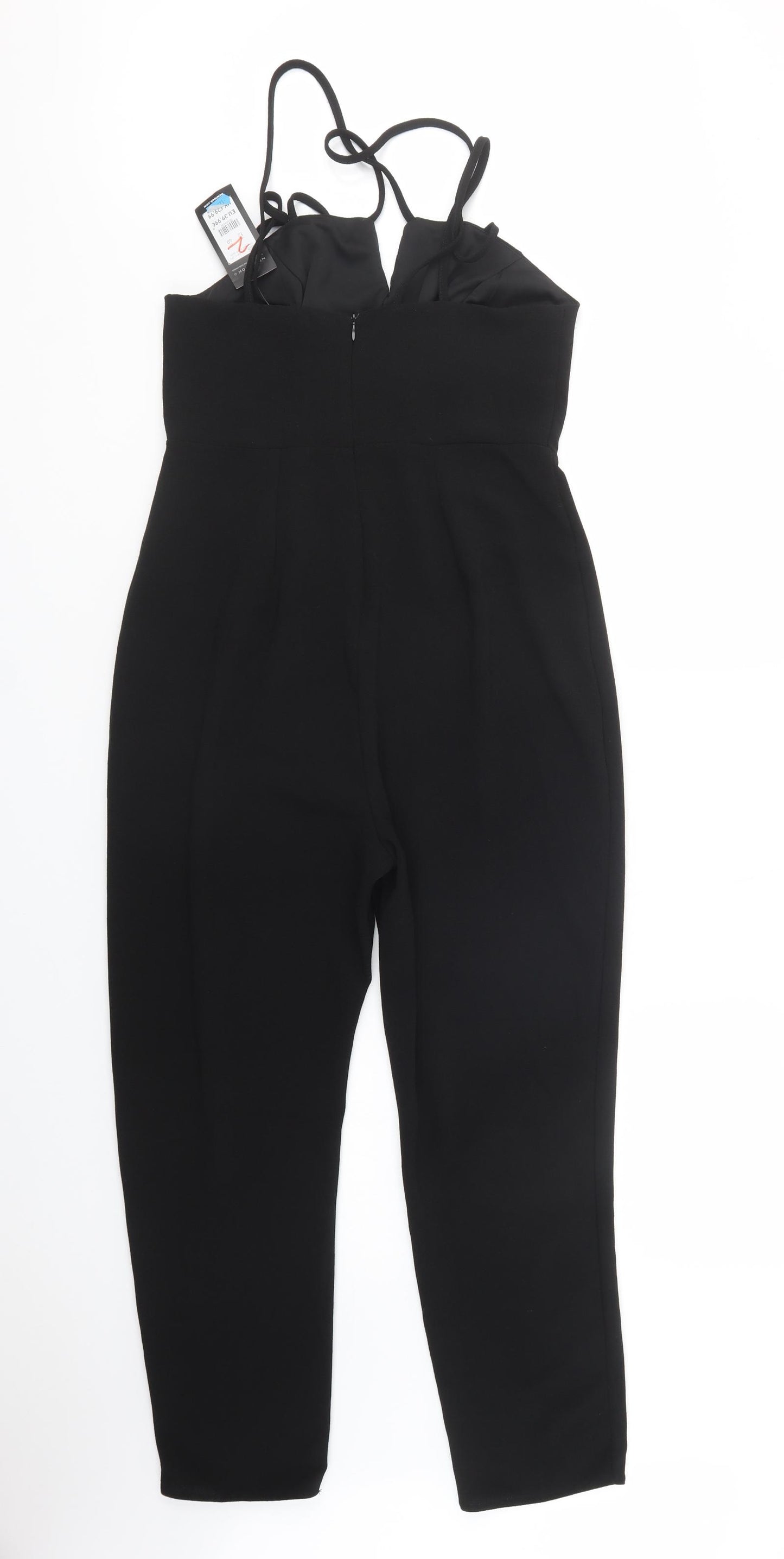 New Look Womens Black  Polyester Jumpsuit One-Piece Size 12 L27 in Zip