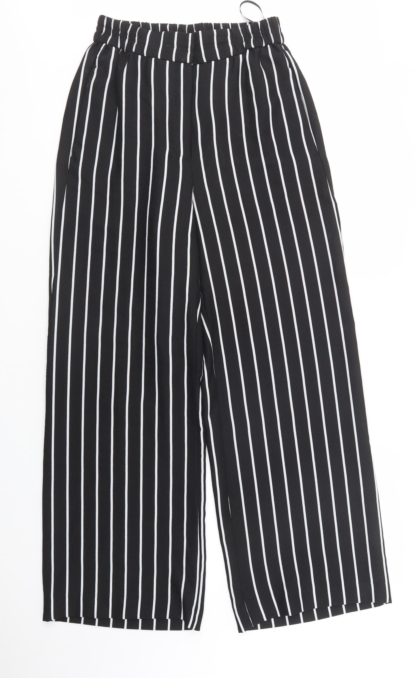 River Island Womens Black Striped Polyester Dress Pants Trousers Size 12 L32 in Regular