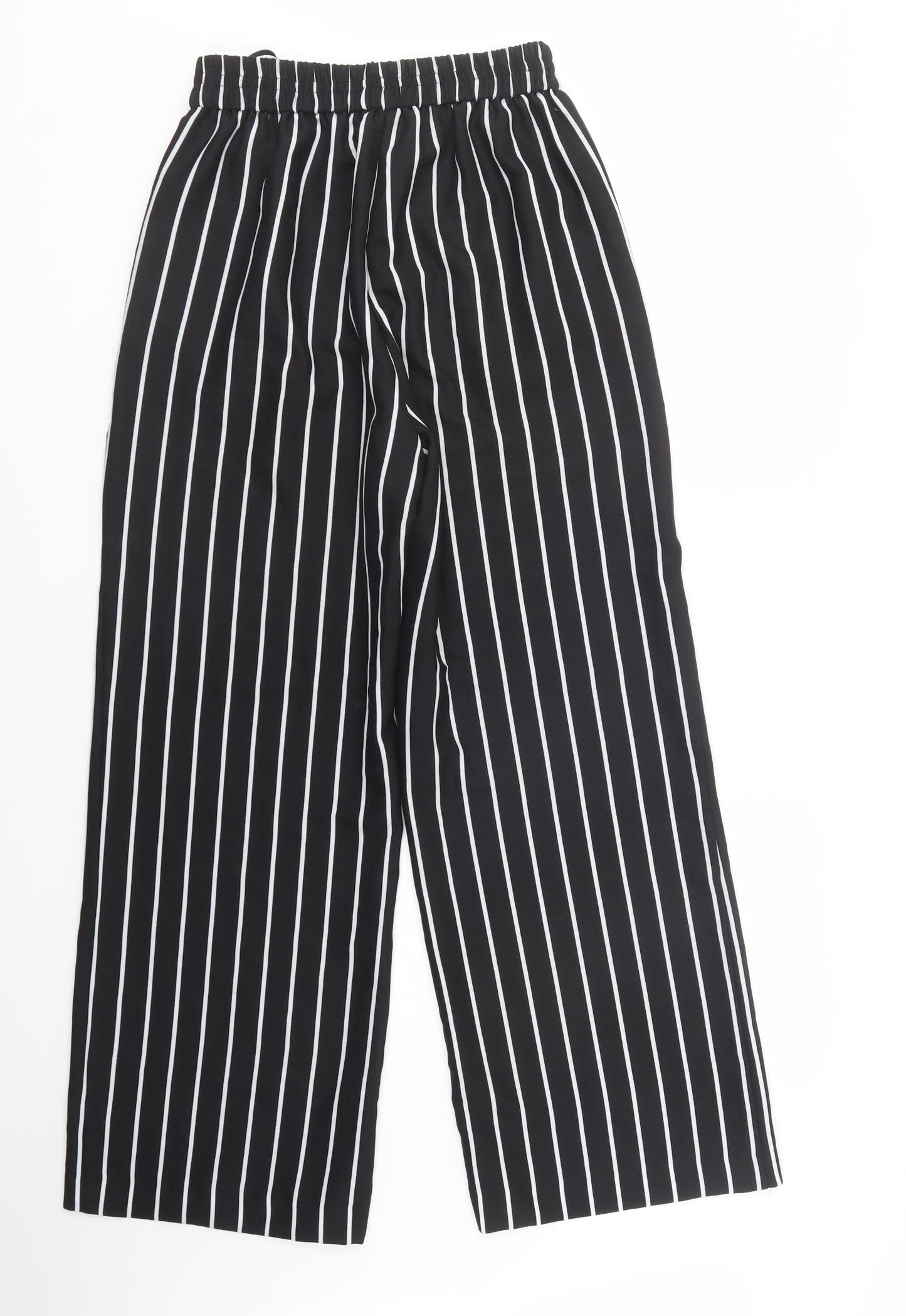 River Island Womens Black Striped Polyester Dress Pants Trousers Size 12 L32 in Regular