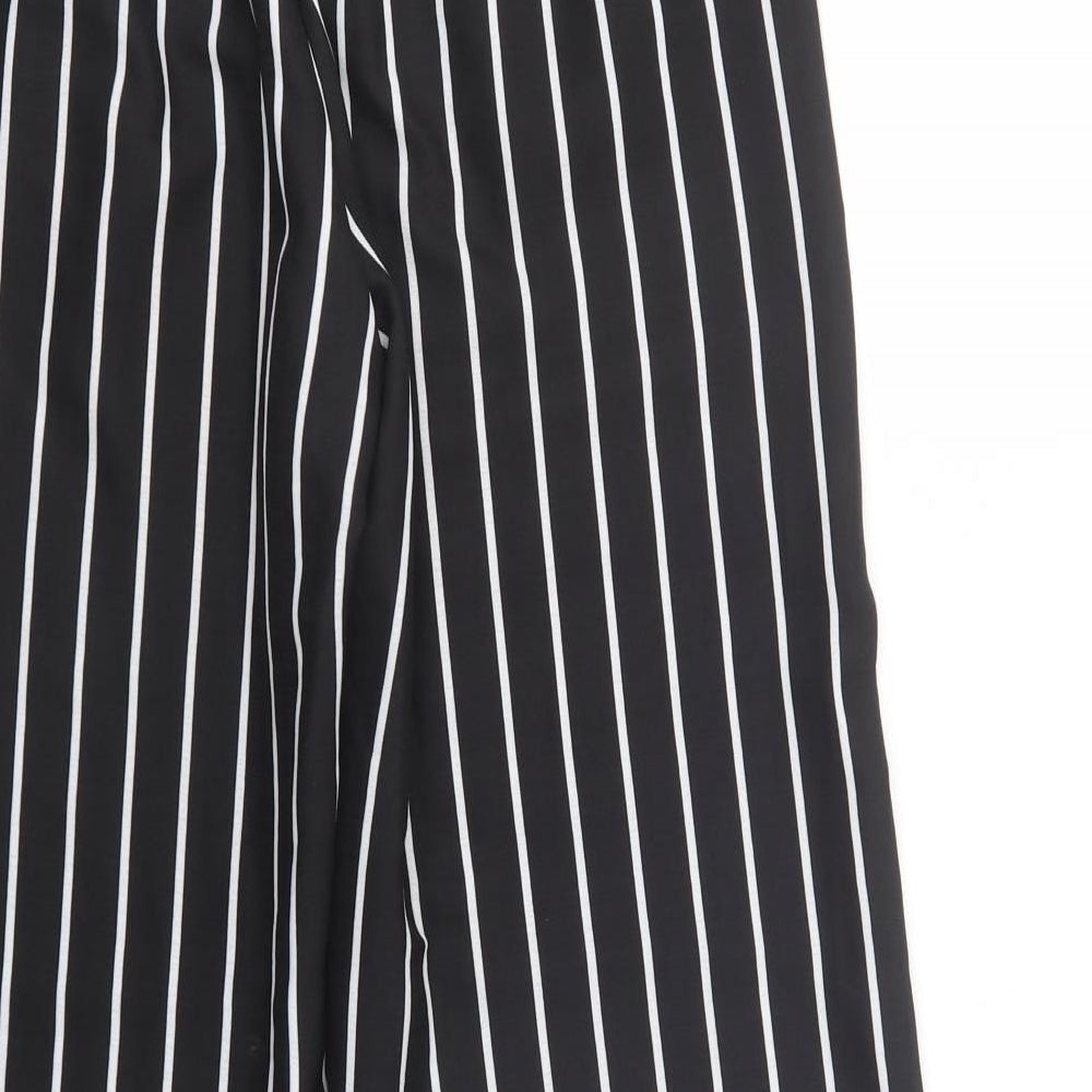 River Island Womens Black Striped Polyester Dress Pants Trousers Size 12 L32 in Regular