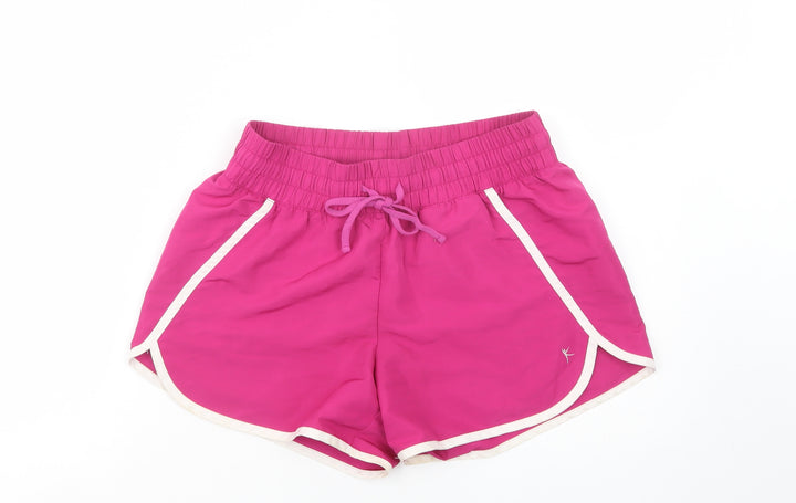 Danskin Womens Purple Polyester Sweat Shorts Size S L3 in Regular Drawstring