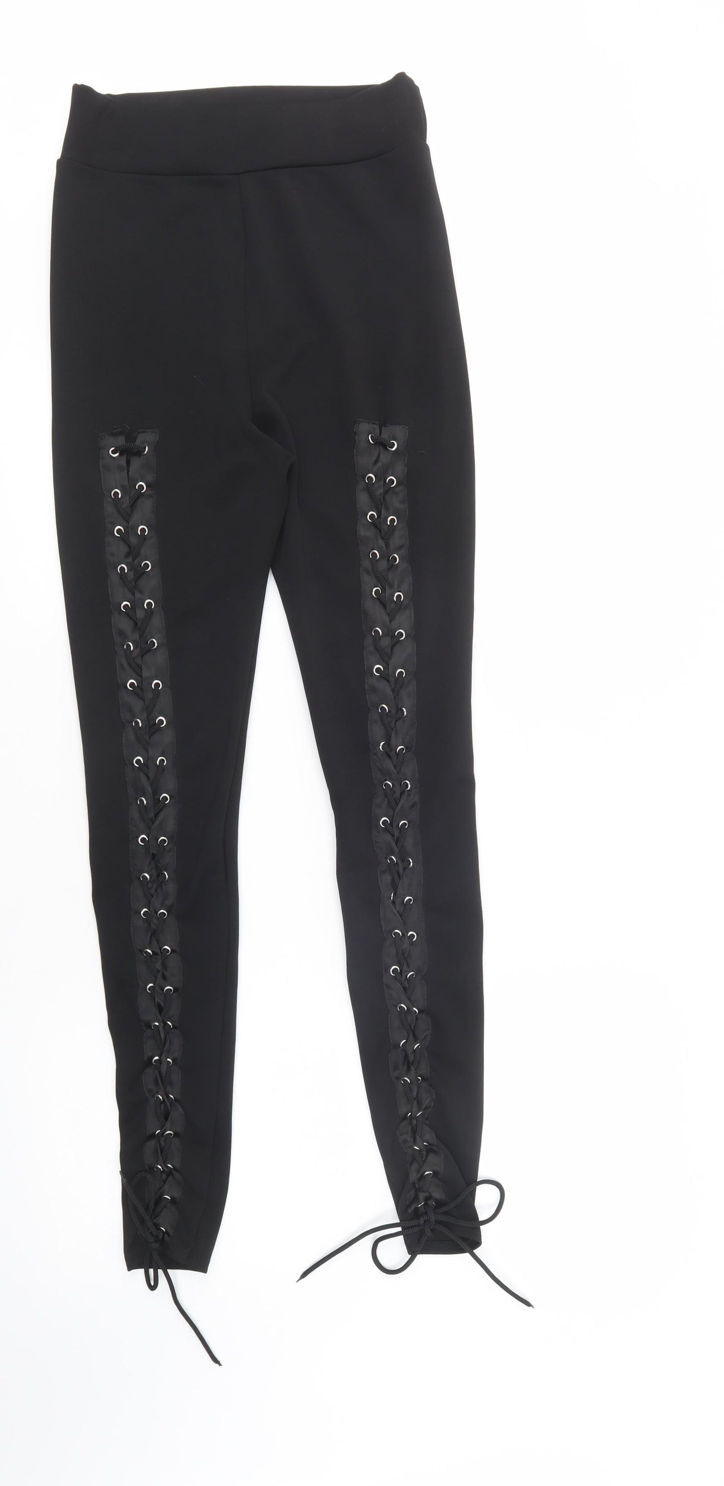 Parisian Collection Womens Black  Polyester Jegging Leggings Size S L32 in   - Lace Up