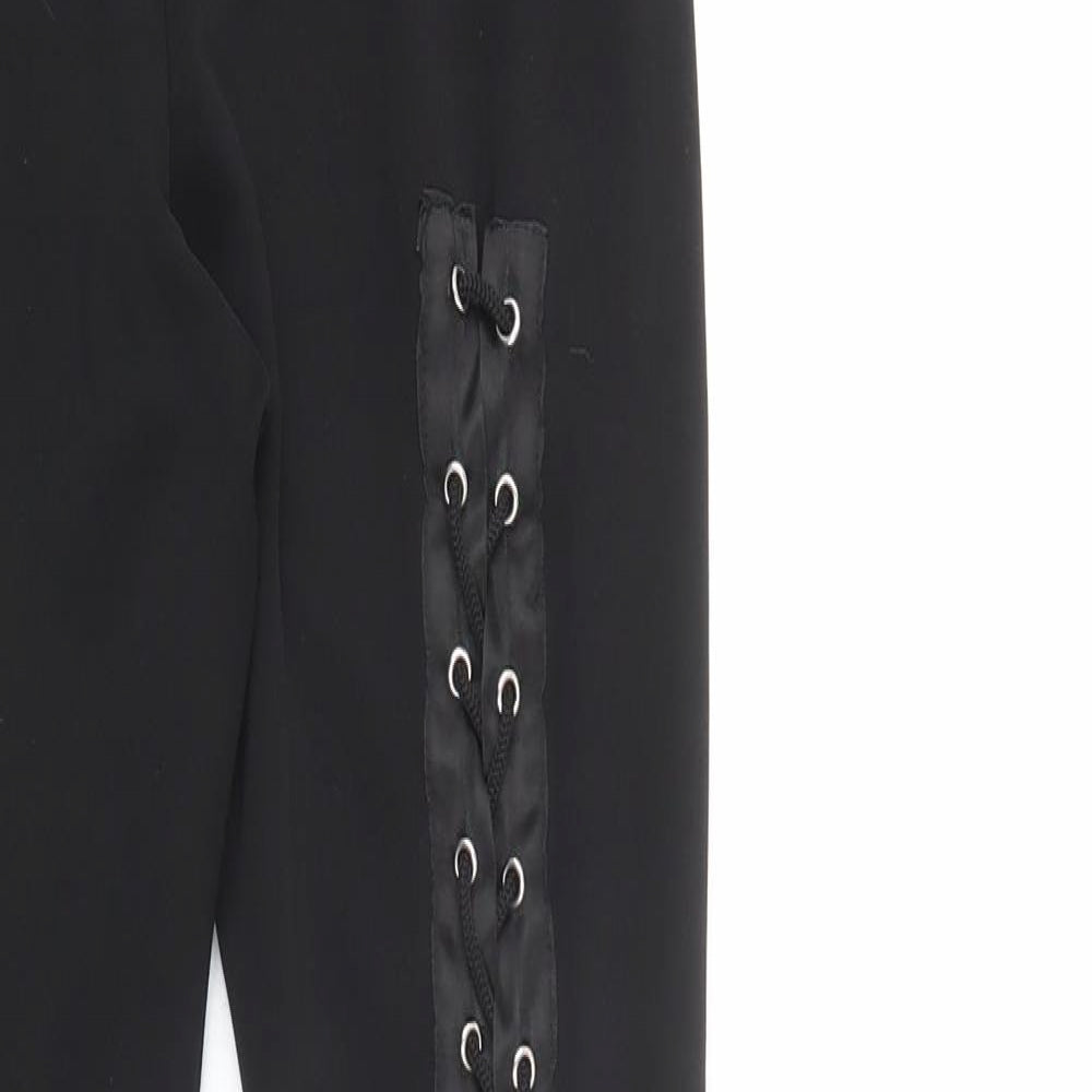 Parisian Collection Womens Black  Polyester Jegging Leggings Size S L32 in   - Lace Up