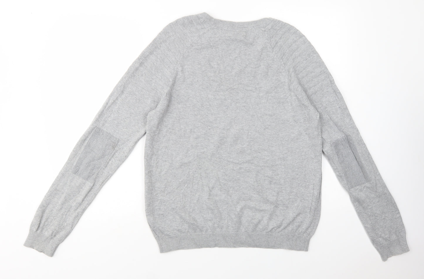 River Island Mens Grey Crew Neck  Cotton Pullover Jumper Size M