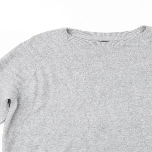 River Island Mens Grey Crew Neck  Cotton Pullover Jumper Size M