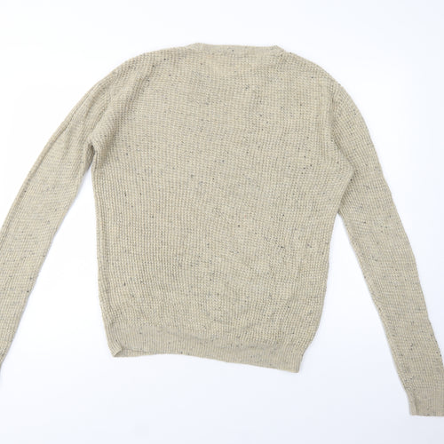 Cedarwood State Mens Beige Crew Neck  Acrylic Pullover Jumper Size S