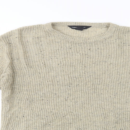 Cedarwood State Mens Beige Crew Neck  Acrylic Pullover Jumper Size S