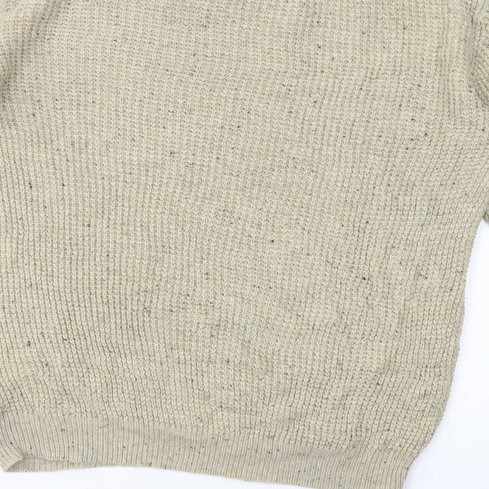 Cedarwood State Mens Beige Crew Neck  Acrylic Pullover Jumper Size S