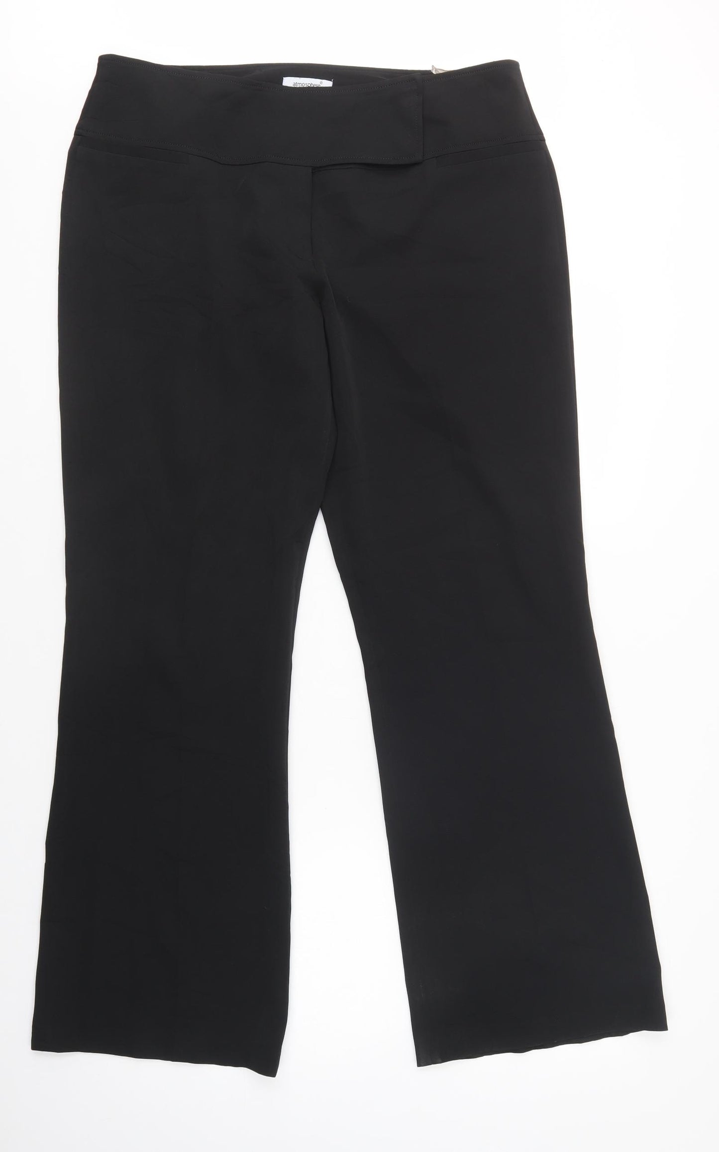 Atmosphere Womens Black  Polyester Dress Pants Trousers Size 16 L32 in Regular Button