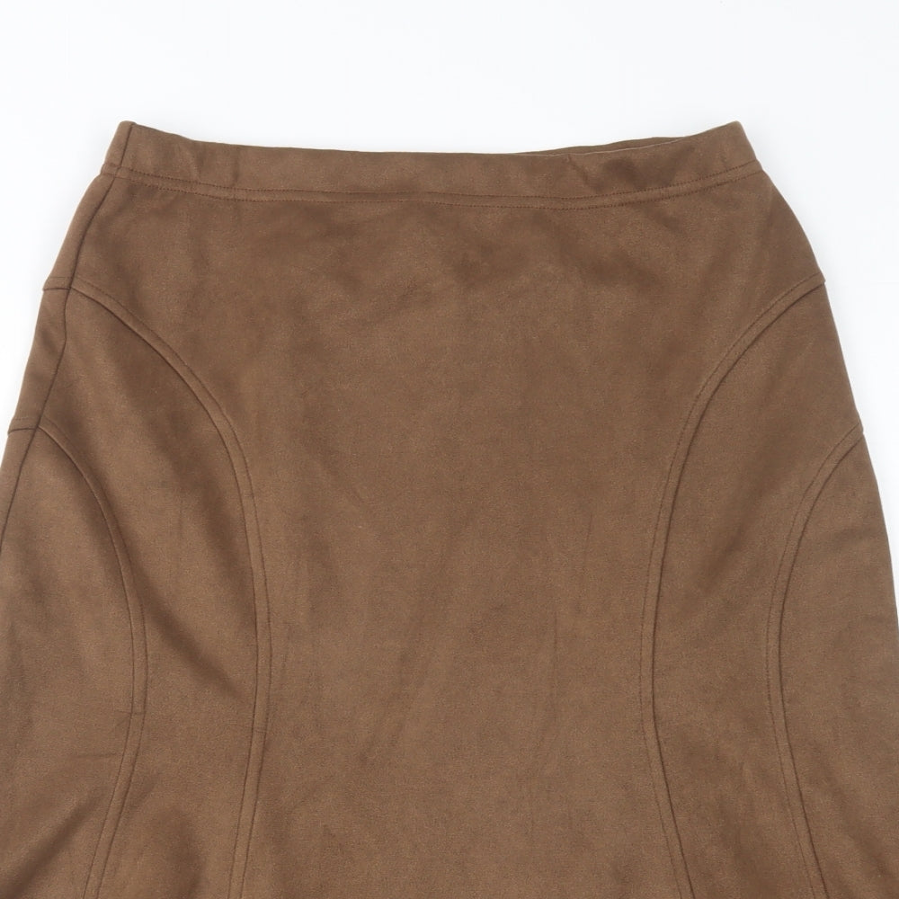 Afibel Womens Brown  Polyester Trumpet Skirt Size 10