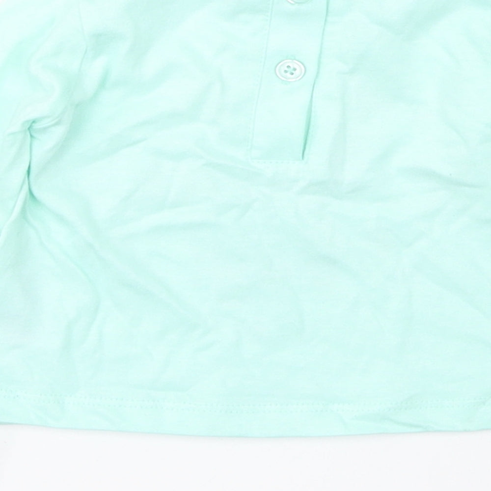 Dunnes Stores  Green  100% Cotton Basic T-Shirt Size 0-3 Months Round Neck Button - St. Patrick's day