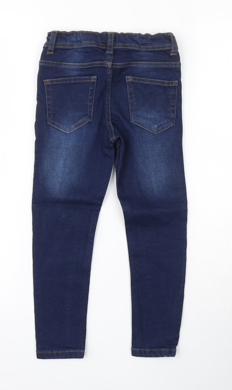 Primark Boys Blue  Cotton Skinny Jeans Size 4-5 Years  Regular Button