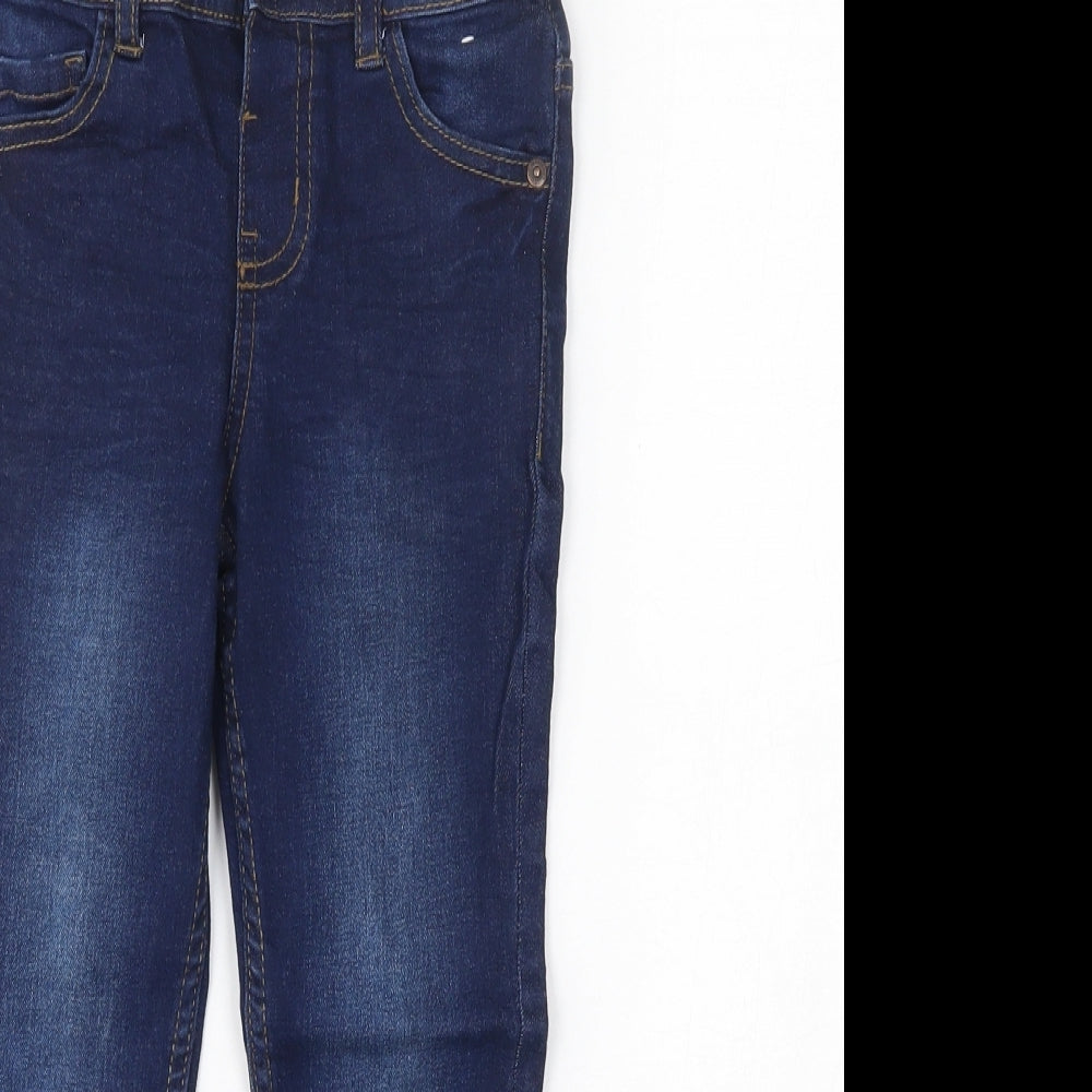Primark Boys Blue  Cotton Skinny Jeans Size 4-5 Years  Regular Button