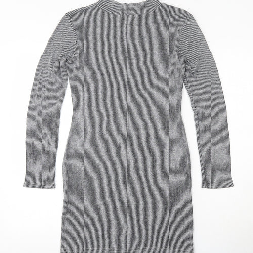 Graffic  Womens Grey  Polyester Bodycon  Size 12  Round Neck