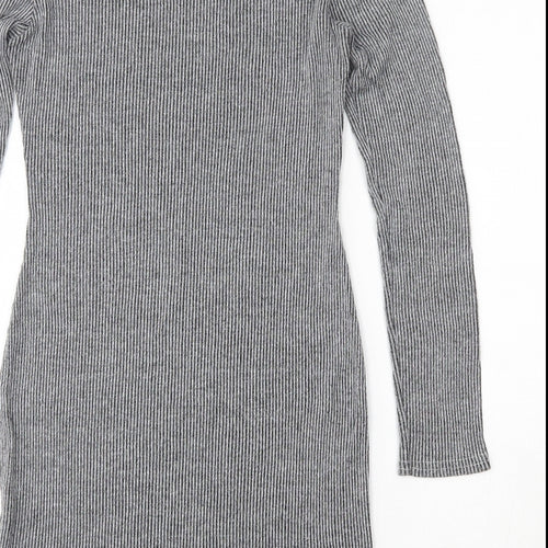 Graffic  Womens Grey  Polyester Bodycon  Size 12  Round Neck