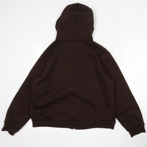 SheIn Womens Brown  Polyester Full Zip Hoodie Size XL  Zip - butterfly