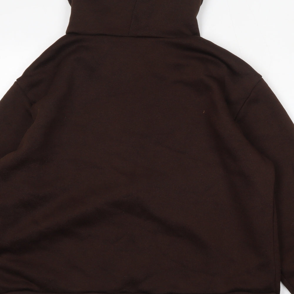SheIn Womens Brown  Polyester Full Zip Hoodie Size XL  Zip - butterfly