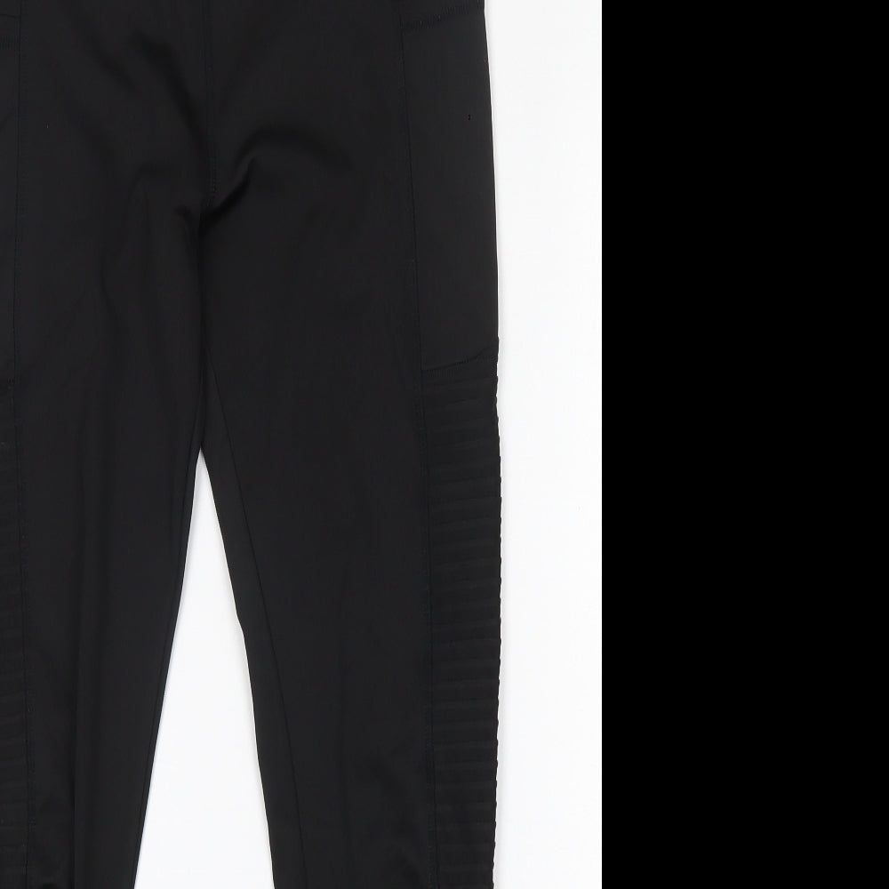 SheIn Womens Black  Polyester Jogger Trousers Size L L28 in Regular  - Leggings