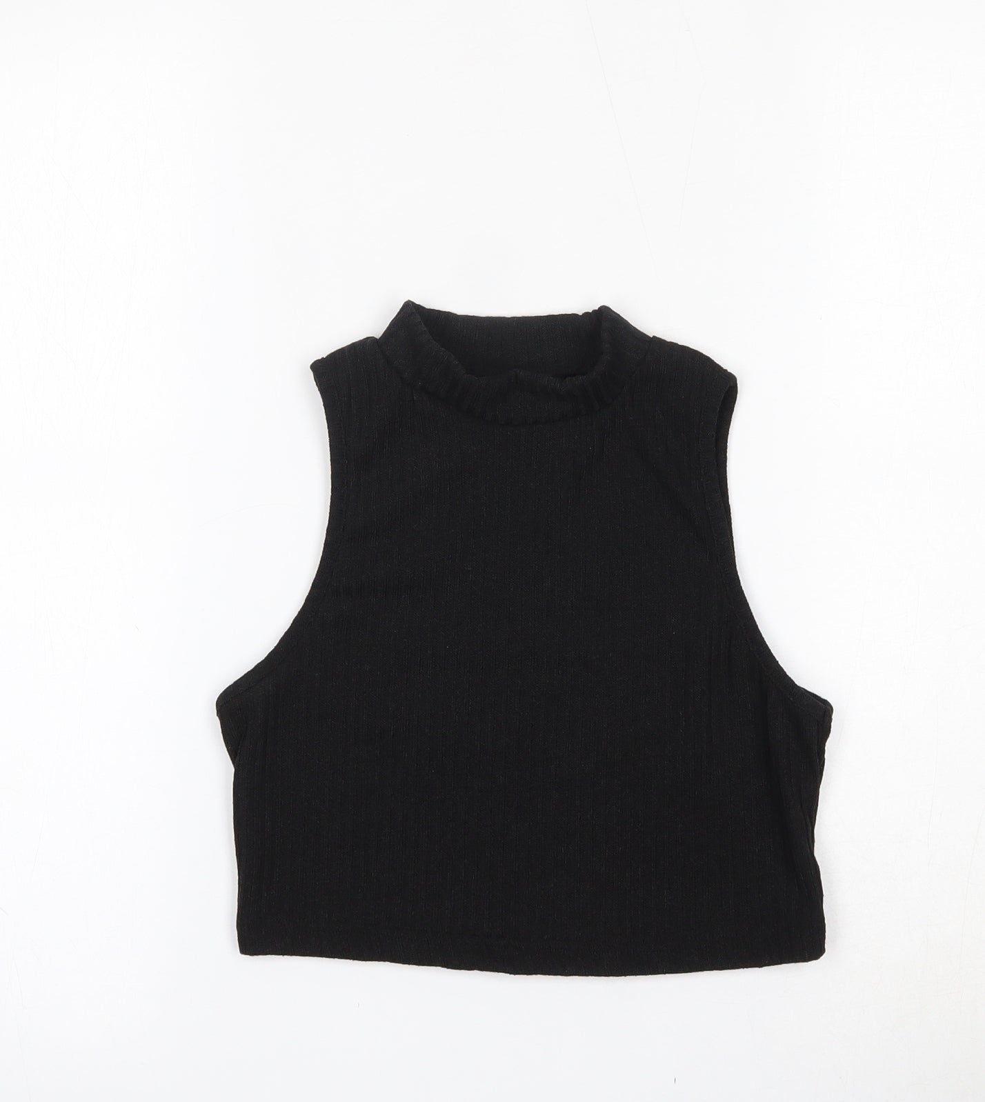 SheIn Womens Black  Polyester Cropped Tank Size M Round Neck