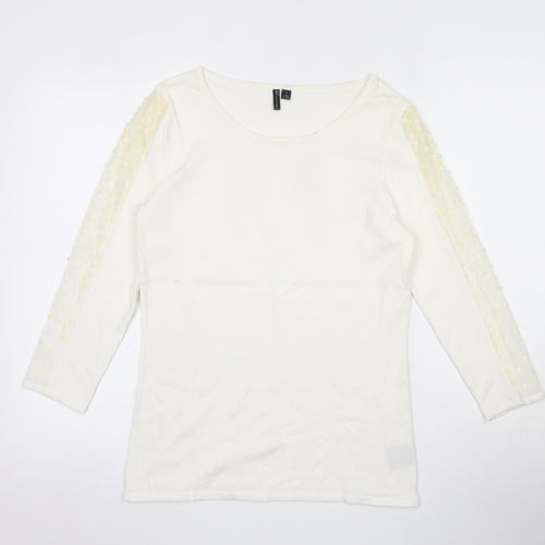 Etoile Womens Beige Round Neck  Viscose Pullover Jumper Size S
