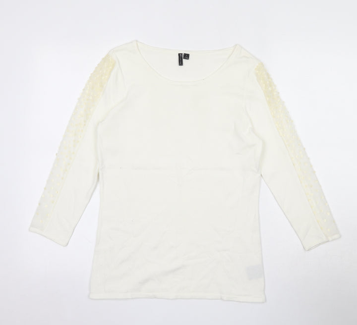 Etoile Womens Beige Round Neck Viscose Pullover Jumper Size S