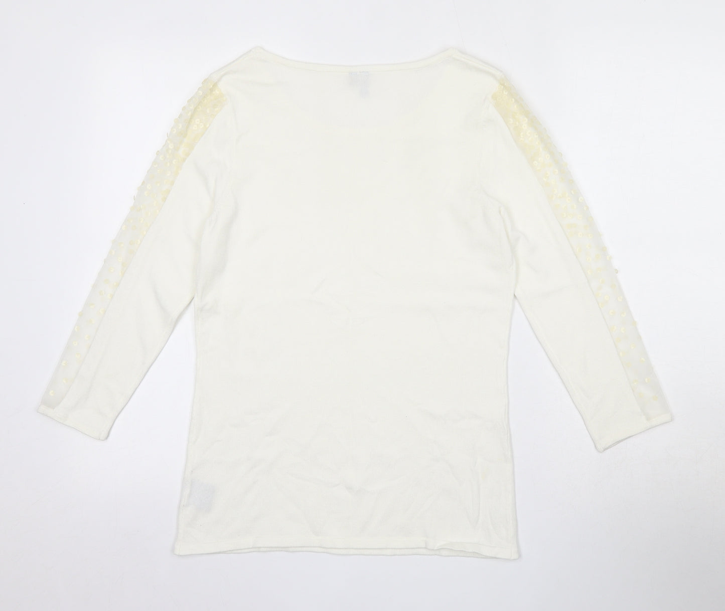 Etoile Womens Beige Round Neck  Viscose Pullover Jumper Size S