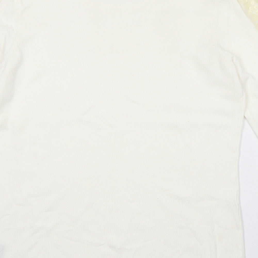 Etoile Womens Beige Round Neck  Viscose Pullover Jumper Size S