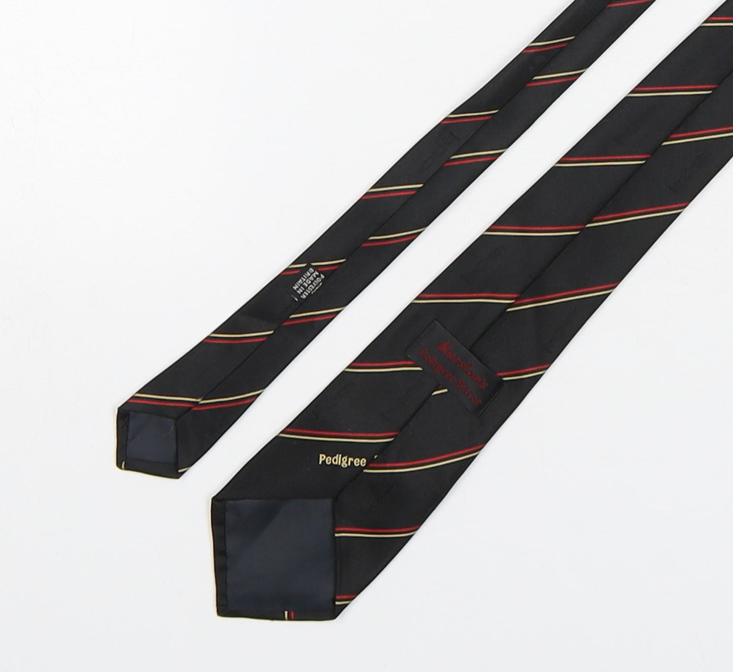 Marstons Mens Multicoloured Striped Polyester Pointed Tie One Size