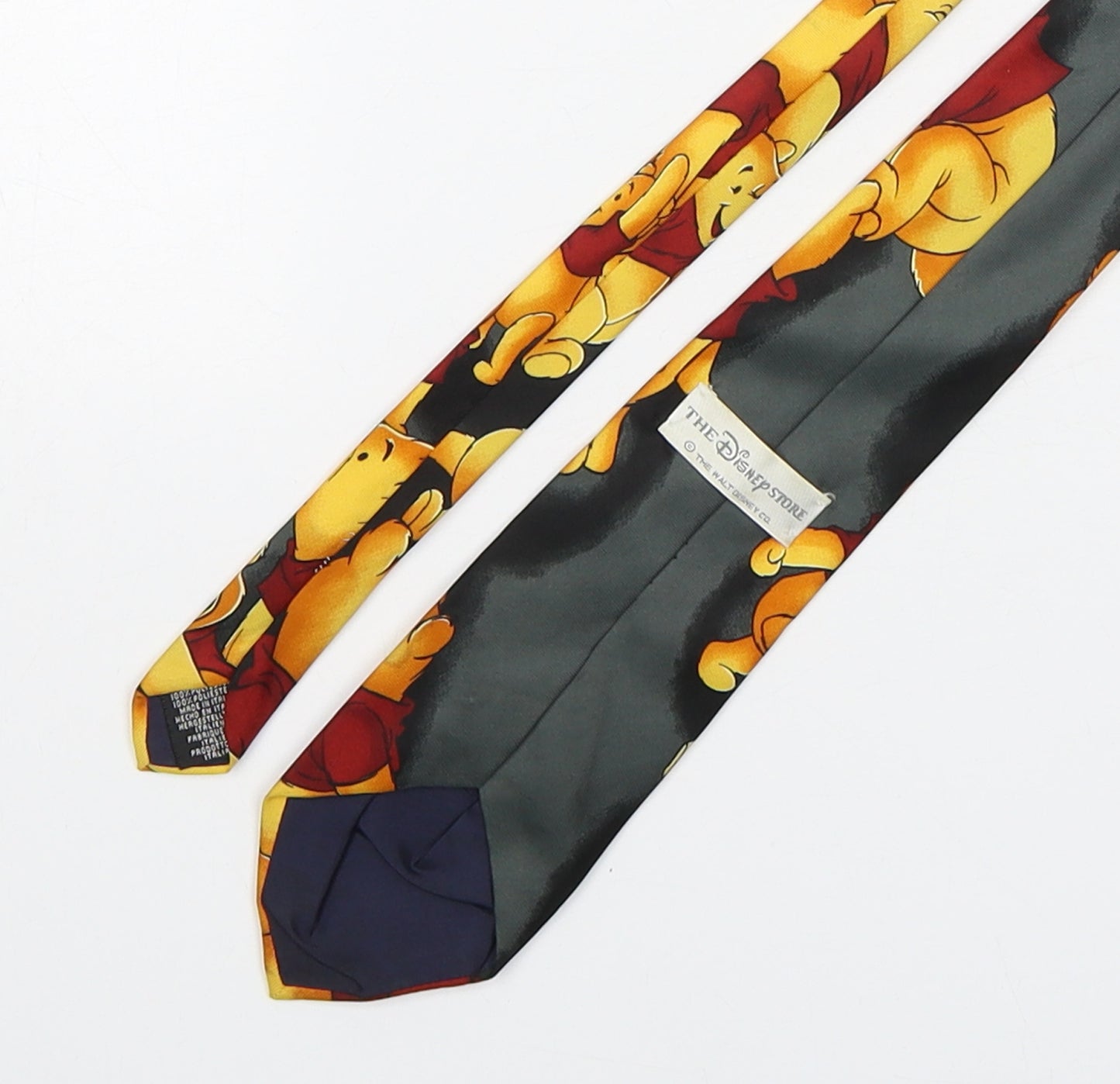 The Disney Store Mens Multicoloured Geometric Polyester Pointed Tie One Size - Winnie the Pooh