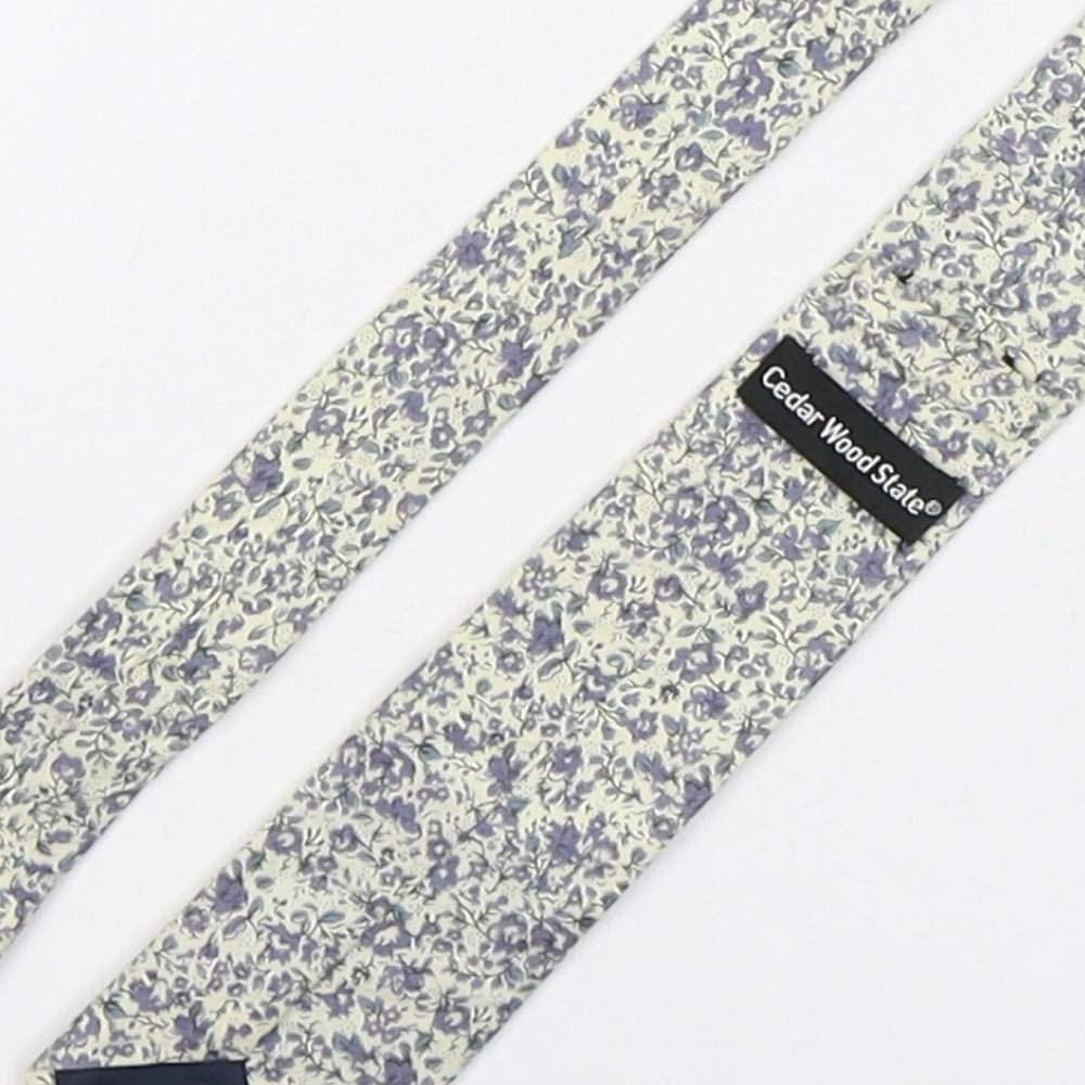 Cedar Wood State Mens Multicoloured Floral Cotton Pointed Tie One Size