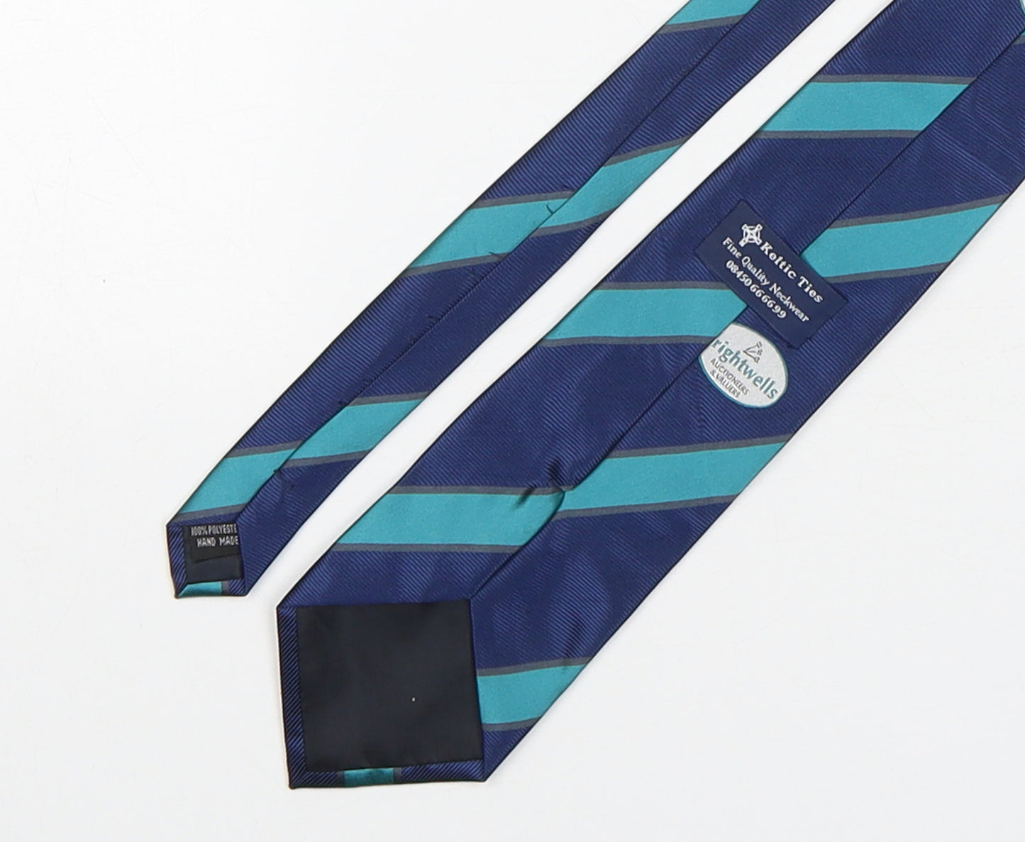 Keltic Ties Mens Multicoloured Striped Polyester Pointed Tie One Size - Brightwells Auctioners