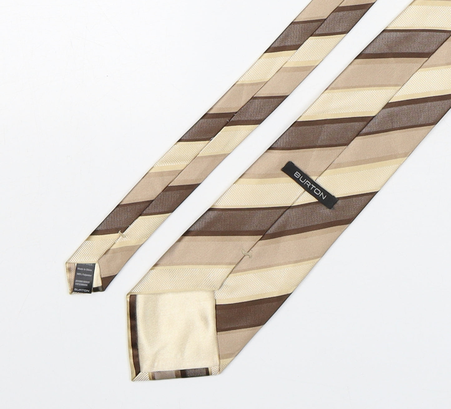Burton  Mens Multicoloured Striped Polyester Pointed Tie One Size