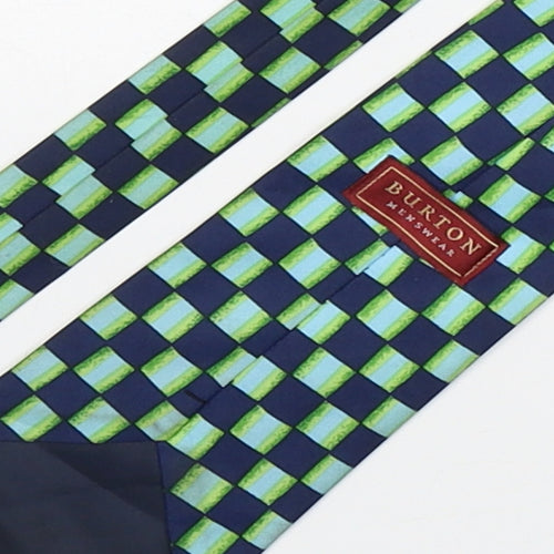 Burton  Mens Multicoloured Plaids & Checks Polyester Pointed Tie One Size