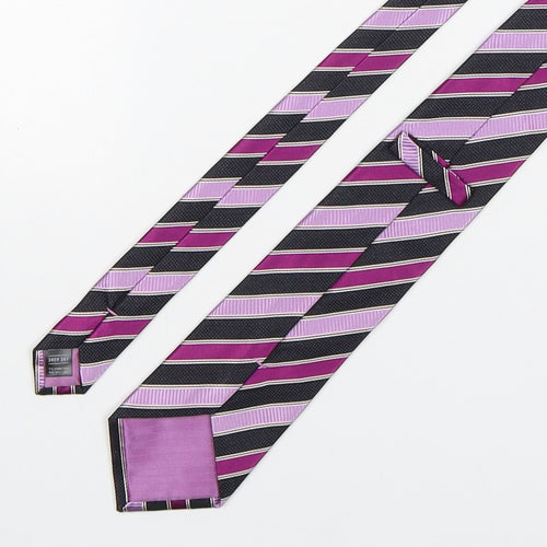 Marks and Spencer Mens Multicoloured Striped Silk Pointed Tie One Size