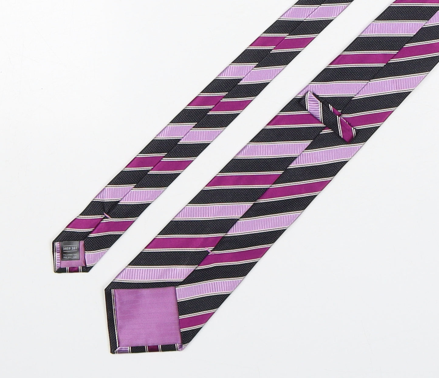 Marks and Spencer Mens Multicoloured Striped Silk Pointed Tie One Size
