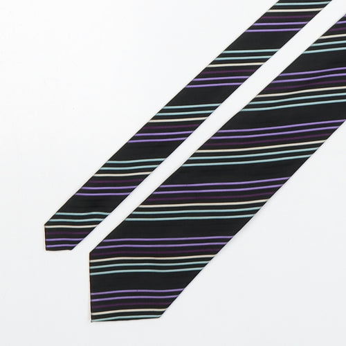Autograph Mens Multicoloured Striped Silk Pointed Tie One Size