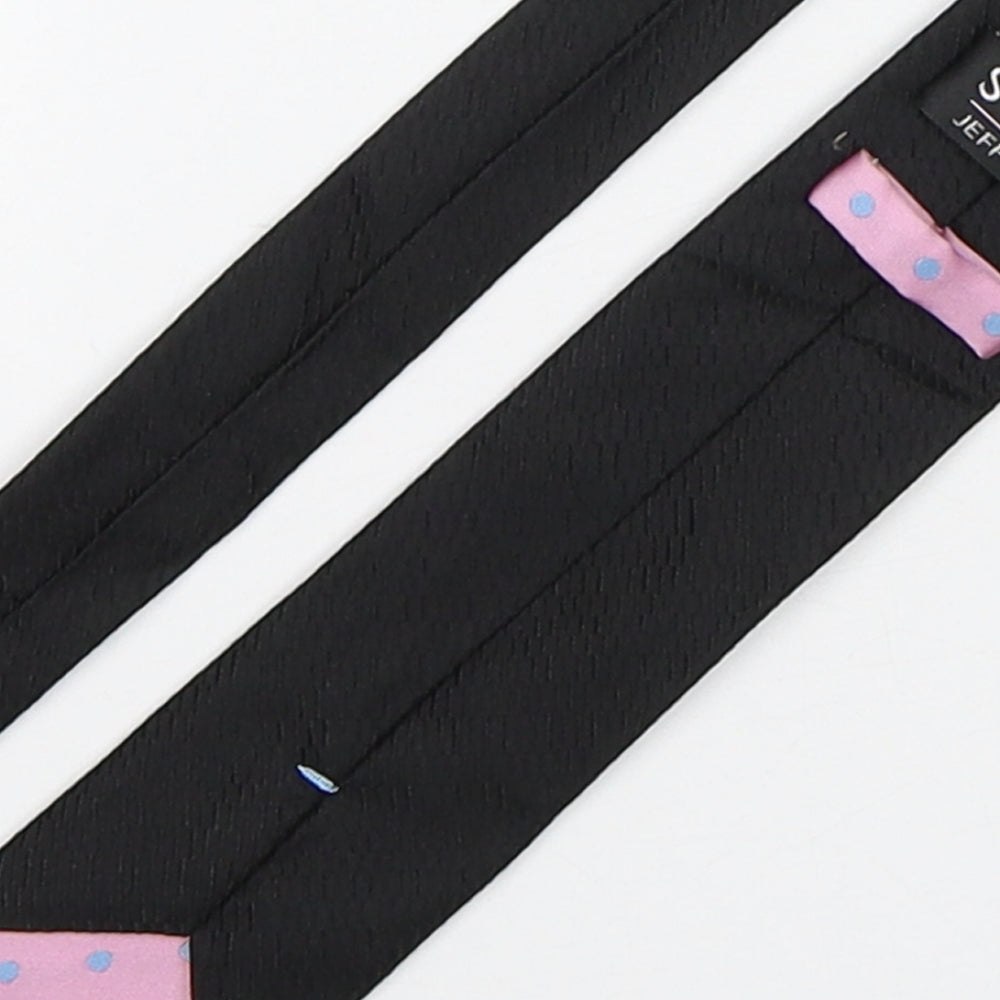Jeff Banks  Mens Black  Silk Pointed Tie One Size
