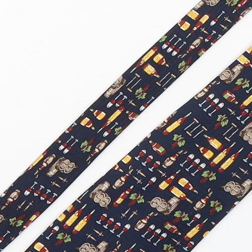 Elite Mens Multicoloured Geometric Silk Pointed Tie One Size - Wine