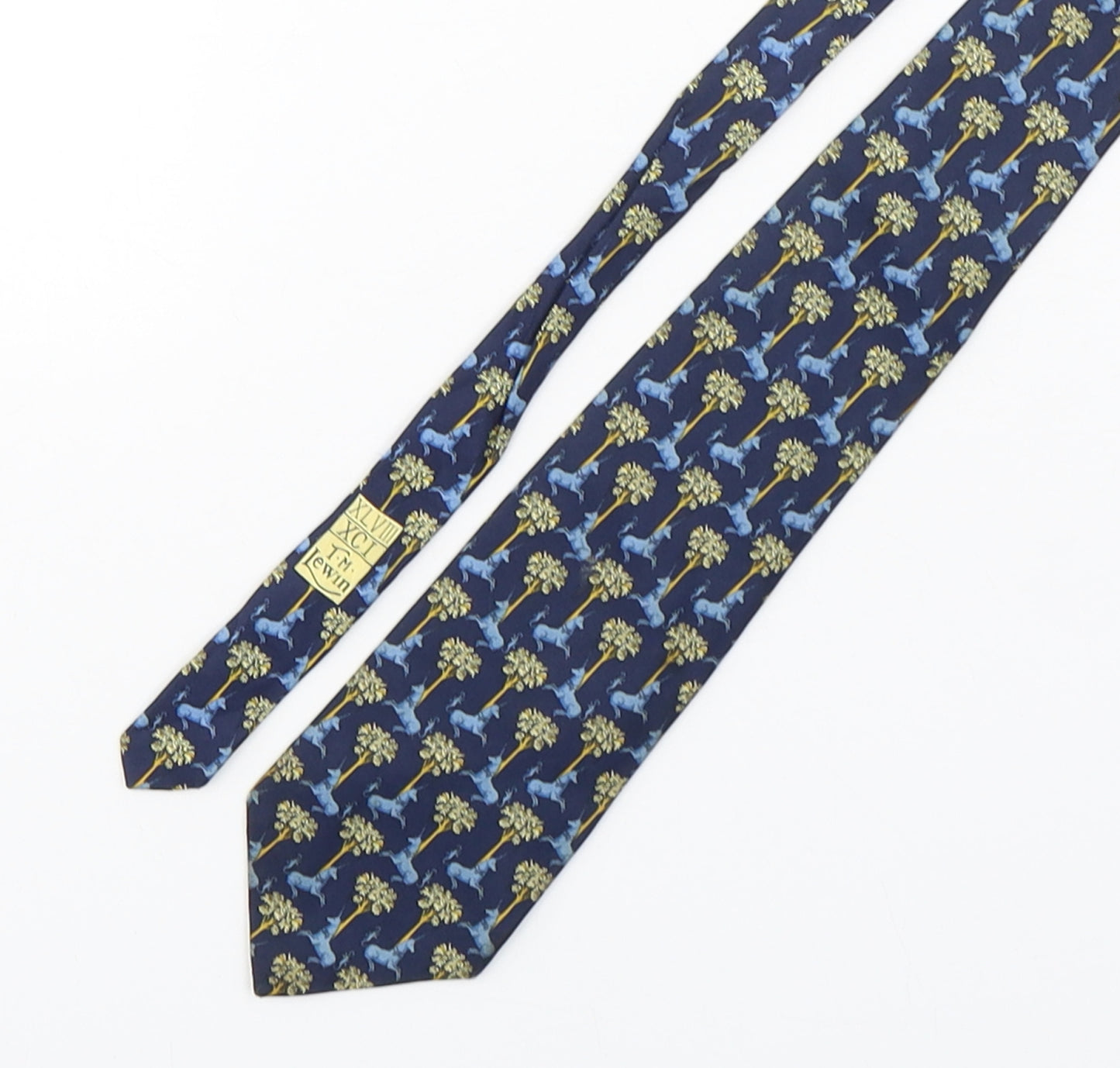 T.M.Lewin  Mens Multicoloured Floral Silk Pointed Tie One Size - Unicorn