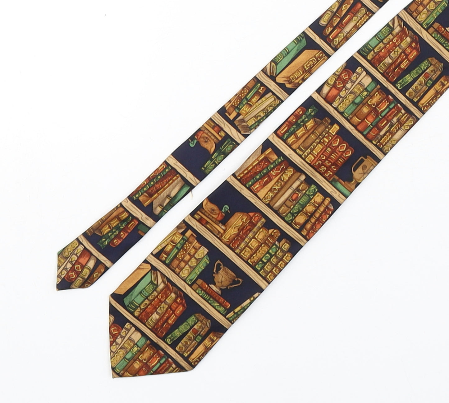 Alynn Mens Multicoloured Geometric Silk Pointed Tie One Size - Library