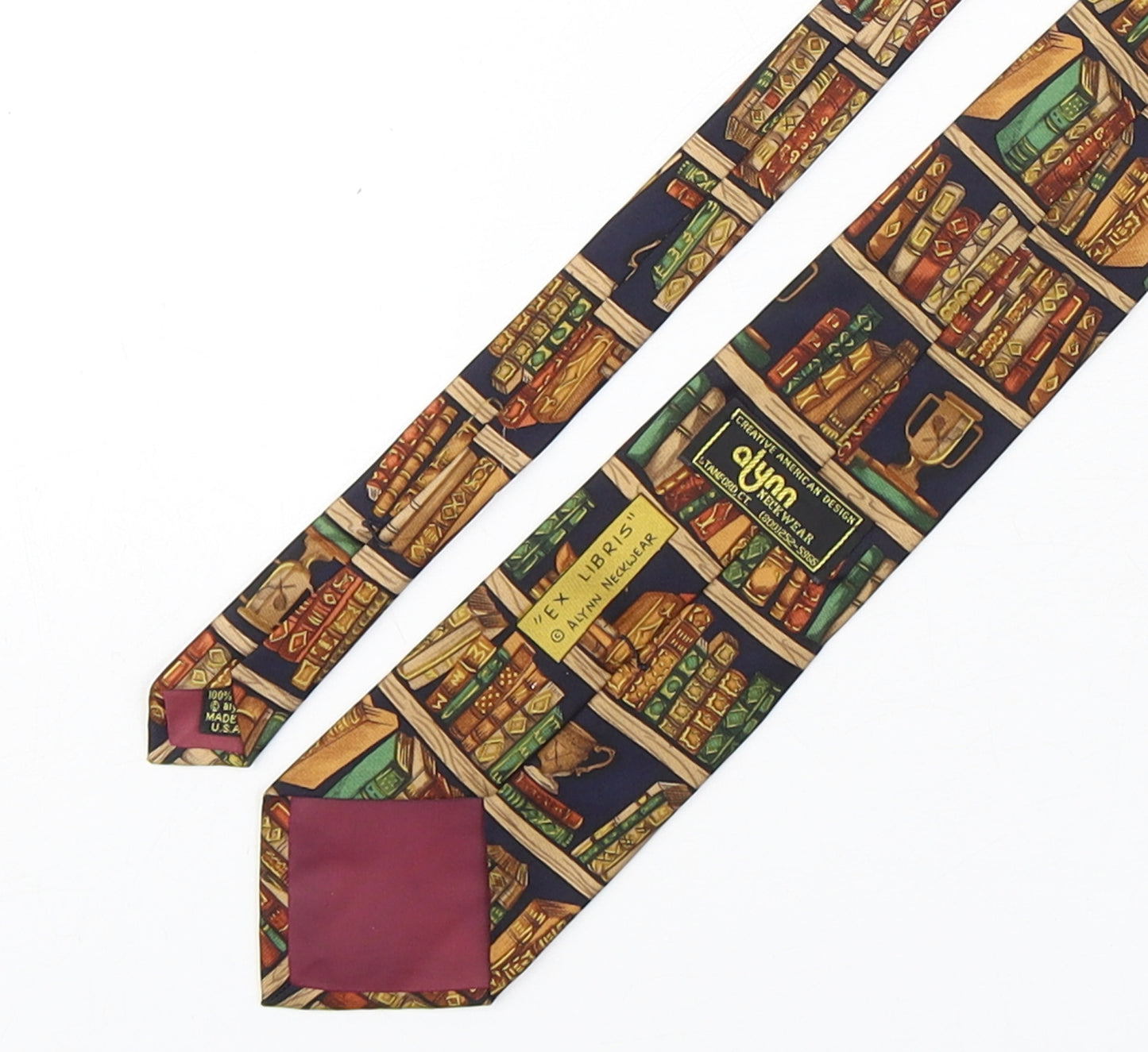 Alynn Mens Multicoloured Geometric Silk Pointed Tie One Size - Library