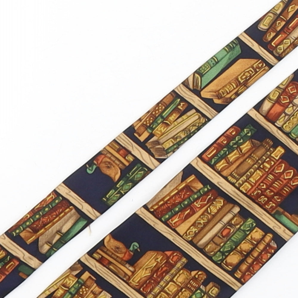 Alynn Mens Multicoloured Geometric Silk Pointed Tie One Size - Library