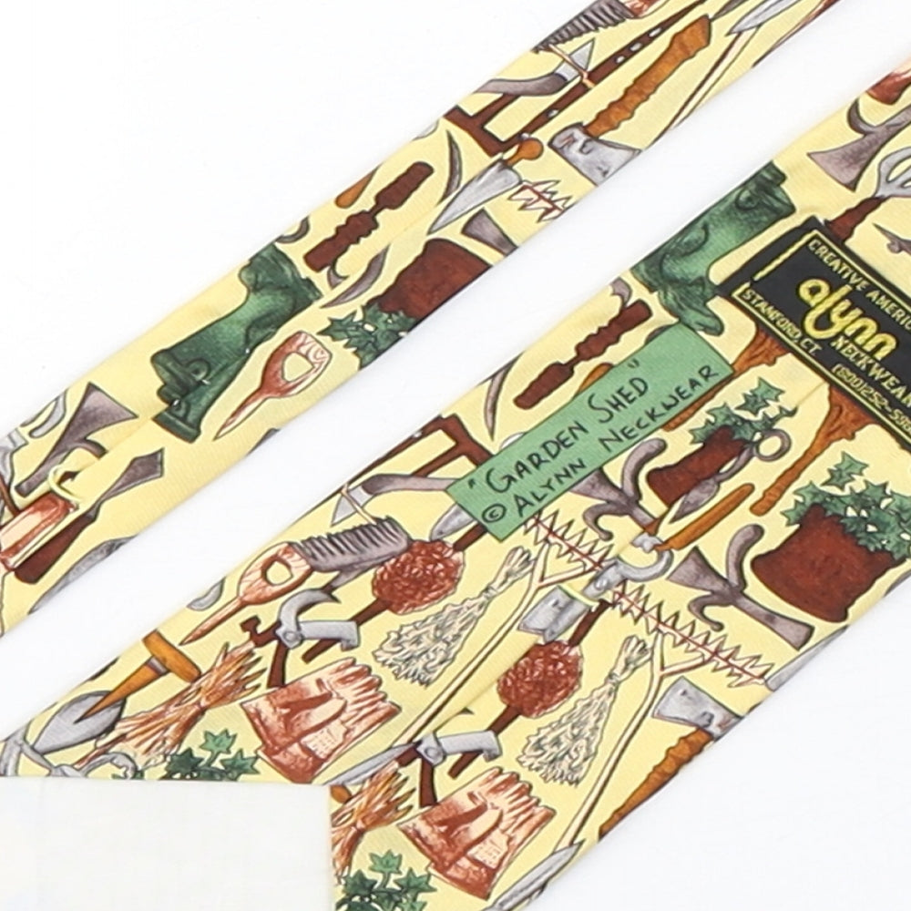Alynn Mens Multicoloured Geometric Silk Pointed Tie One Size - Garden Shed