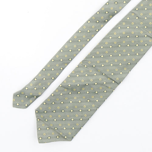 Van Girls  Mens Green Floral Silk Pointed Tie One Size